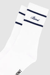 Track Crew Sock - White & Navy