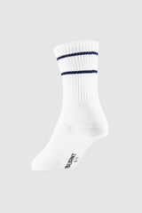 Track Crew Sock - White & Navy